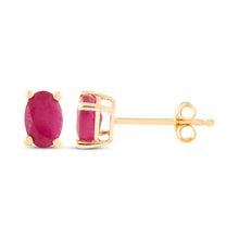 Load image into Gallery viewer, Oval Ruby Studs
