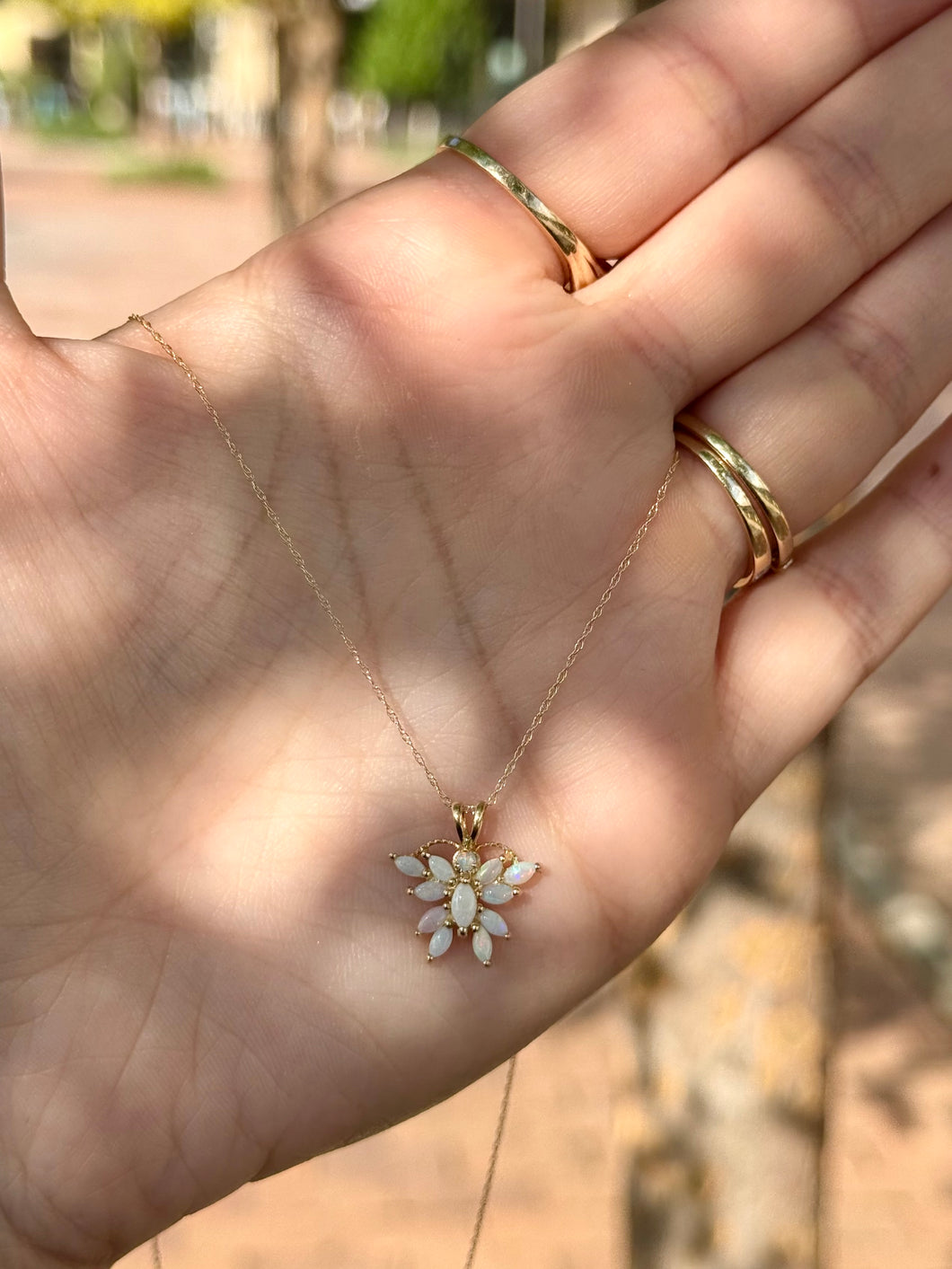 Opal Butterfly Pendant