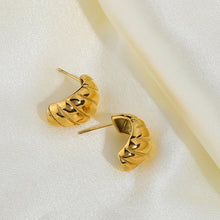 Load image into Gallery viewer, Croissant Dome earrings
