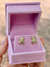 Load image into Gallery viewer, X Shaped Diamond Studs

