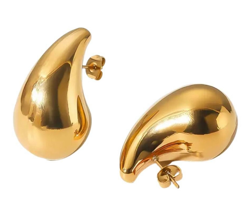 Chunky Teardrop Earrings gold