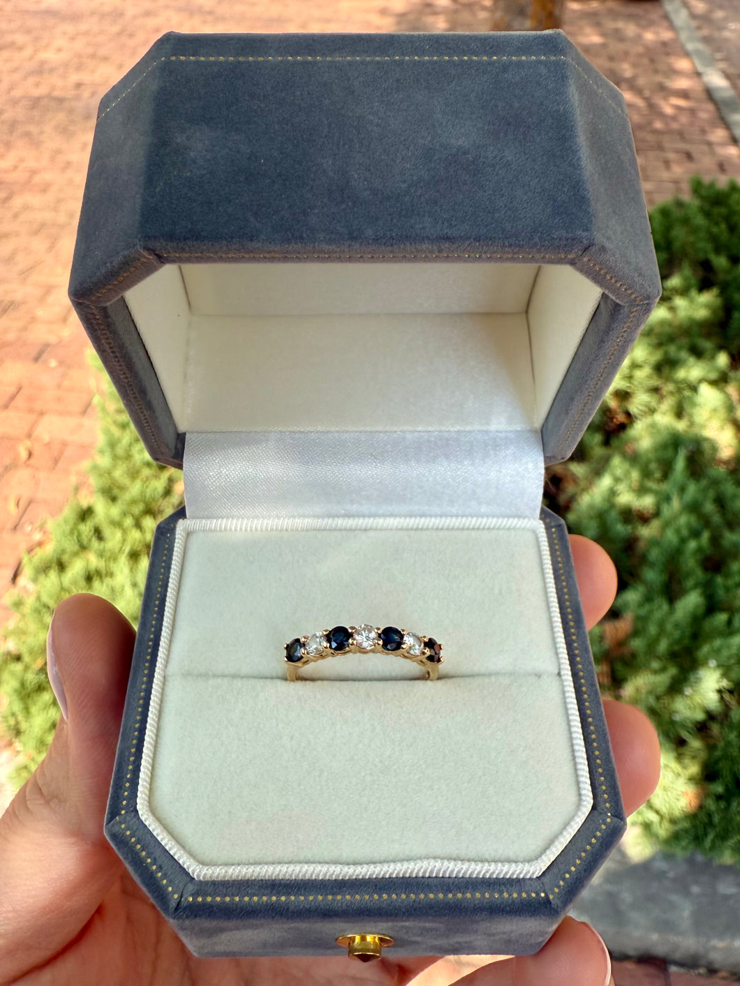 Checkered Topaz Band