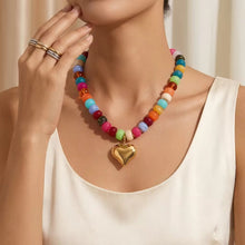 Load image into Gallery viewer, Beaded Heart Necklace
