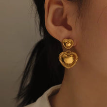 Load image into Gallery viewer, Heart Drop Earrings
