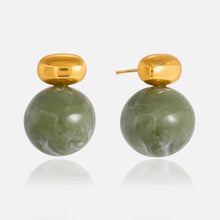 Load image into Gallery viewer, Green Marble Studs
