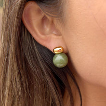 Load image into Gallery viewer, Green Marble Studs
