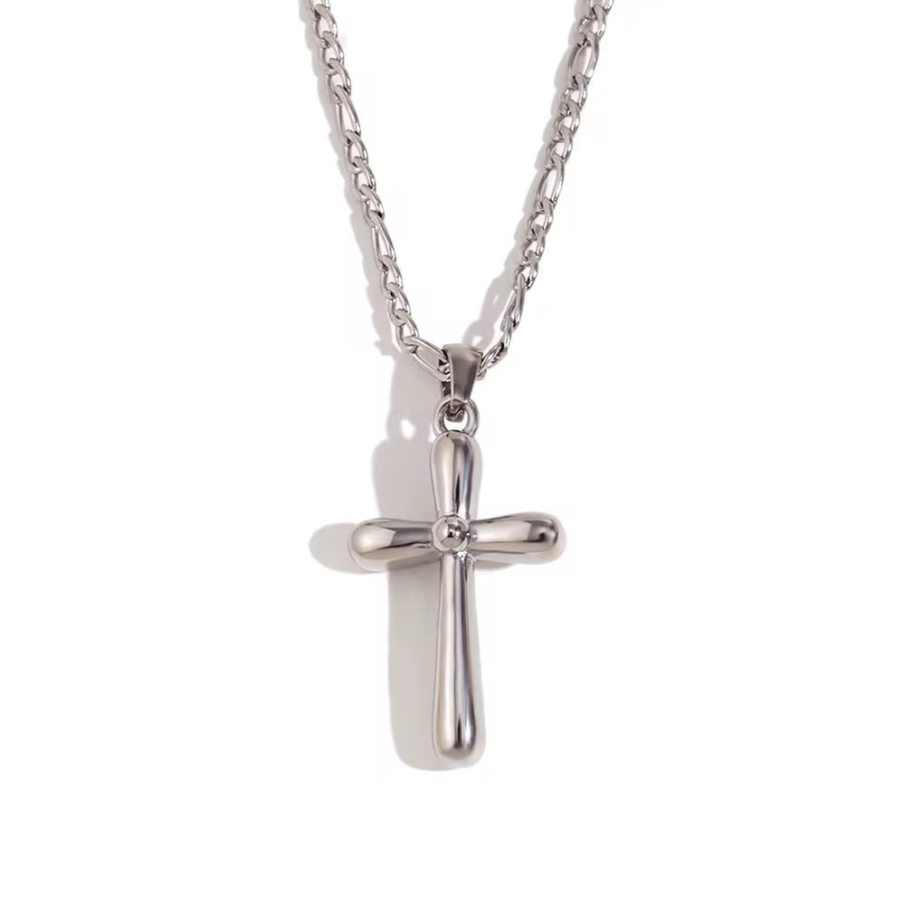 Silver Unisex Cross Chain