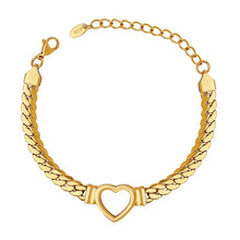 Load image into Gallery viewer, Cupid’s Heart Bracelet (silver and gold)
