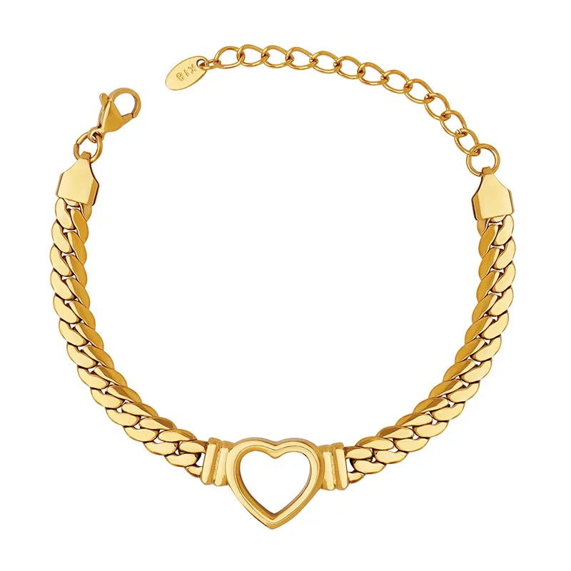 Cupid’s Heart Bracelet (silver and gold)