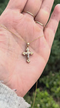 Load and play video in Gallery viewer, Two Toned Cross Necklace
