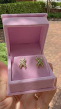 Load and play video in Gallery viewer, X Shaped Diamond Studs
